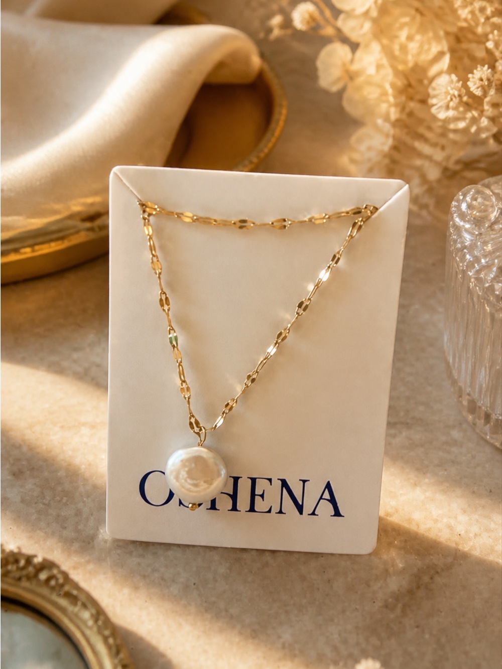 Oshena Pearl Necklace ,designerand signed